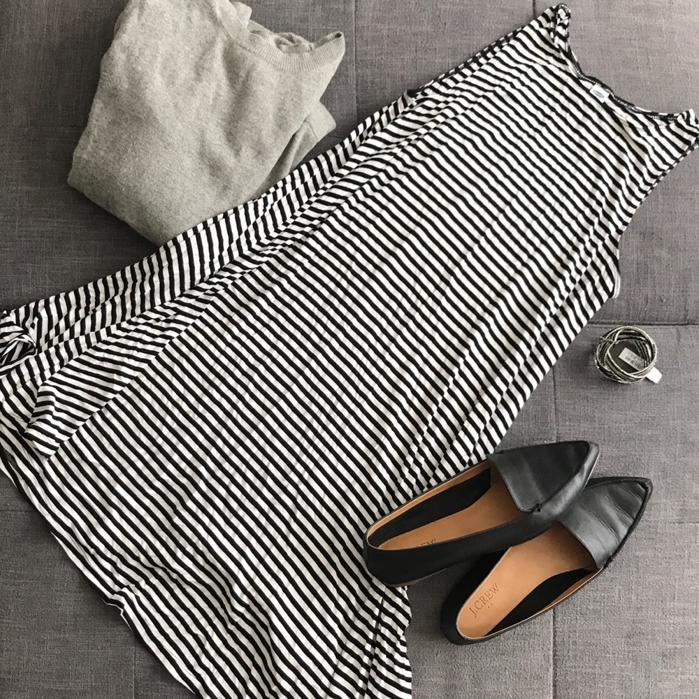 Sleeveless Striped Swing Dress